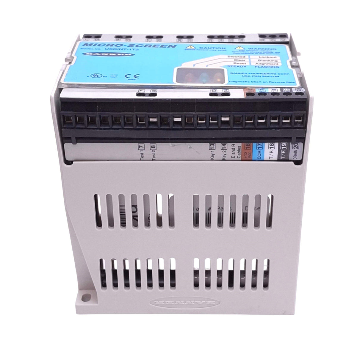 Used Banner USDINT-1T2 Micro-Screen Safety Light Curtain Controller, 2NO, 24VDC