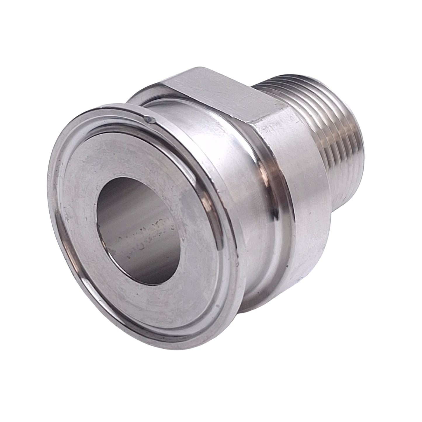 Used Steel & Obrien 21MP-1 Sanitary Clamp Adapter, 1in Tri-Clamp to 1in NPT, 316L SS