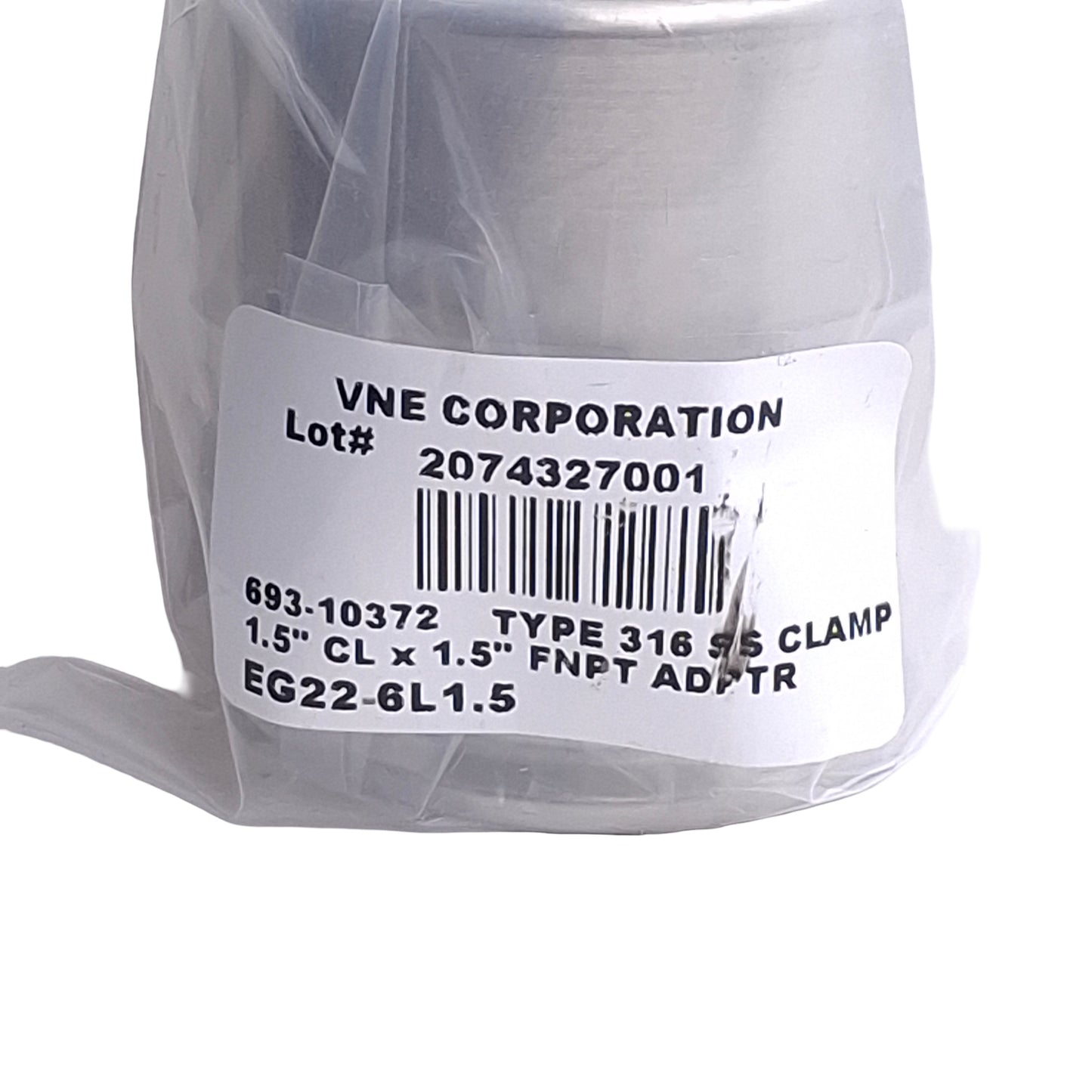 New VNE EG22-6L1.5 Sanitary Clamp Adapter 1.5in Tri-Clamp to 1.5in NPT Female