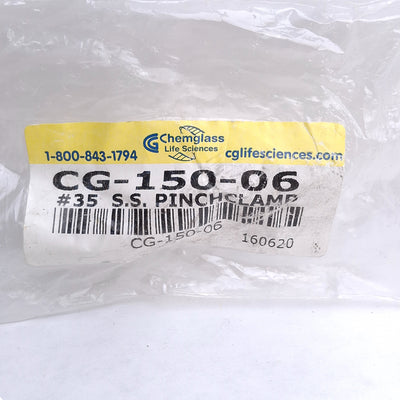 New Chemglass CG-150-06 No35 Laboratory Pinch Clamp, Stainless Steel