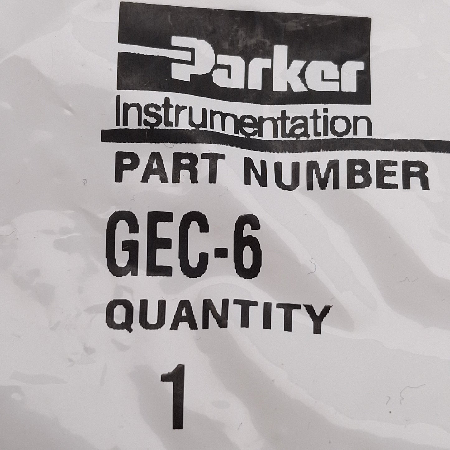 Used Parker GEF-6 Pargrip PFA Compression Union 90° Elbow Fitting, ø3/8in OD Tube