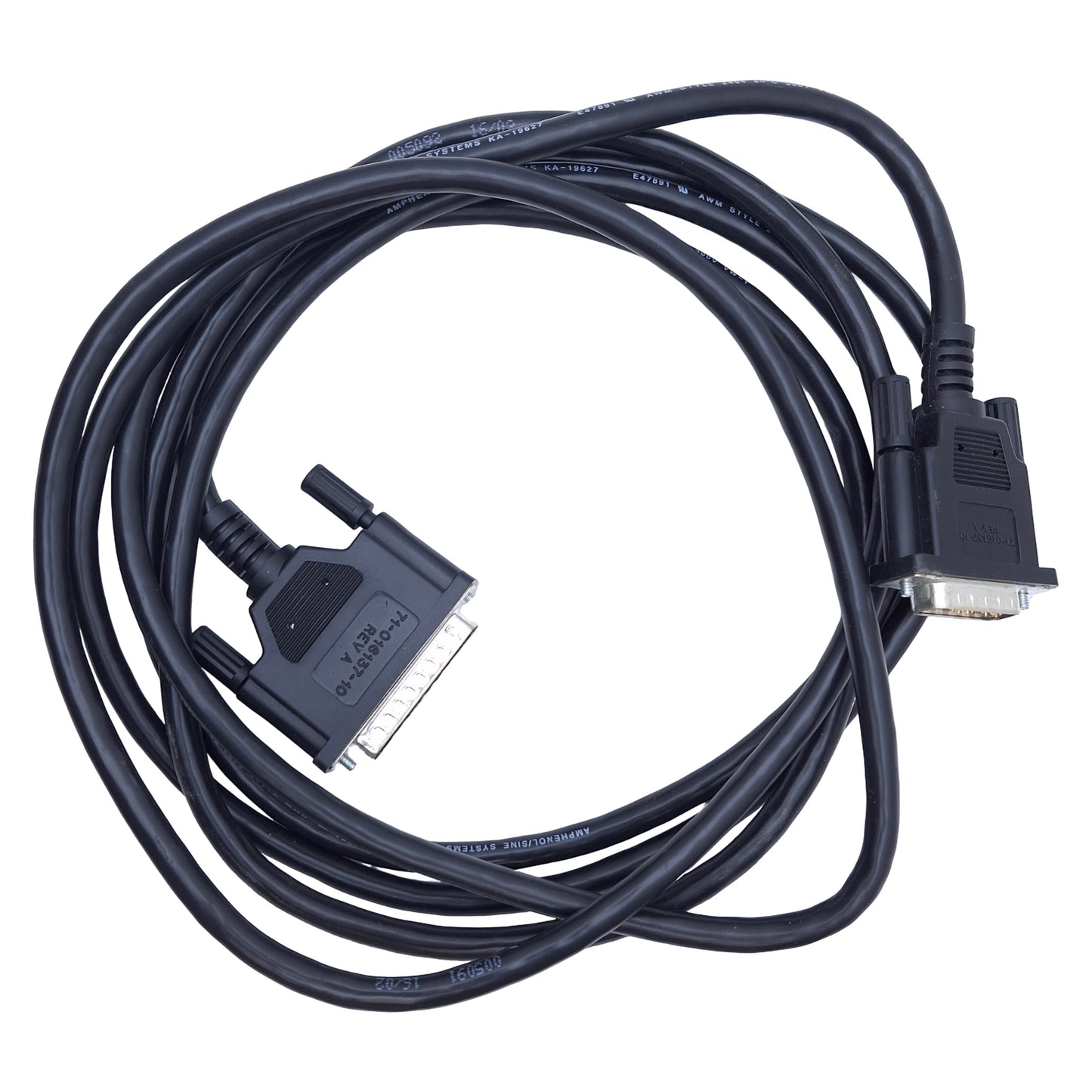 Used Parker 71-016137-10 Rev A Index/Drive Cable, 15-Pin to 25-Pin D-Sub, 10' Long