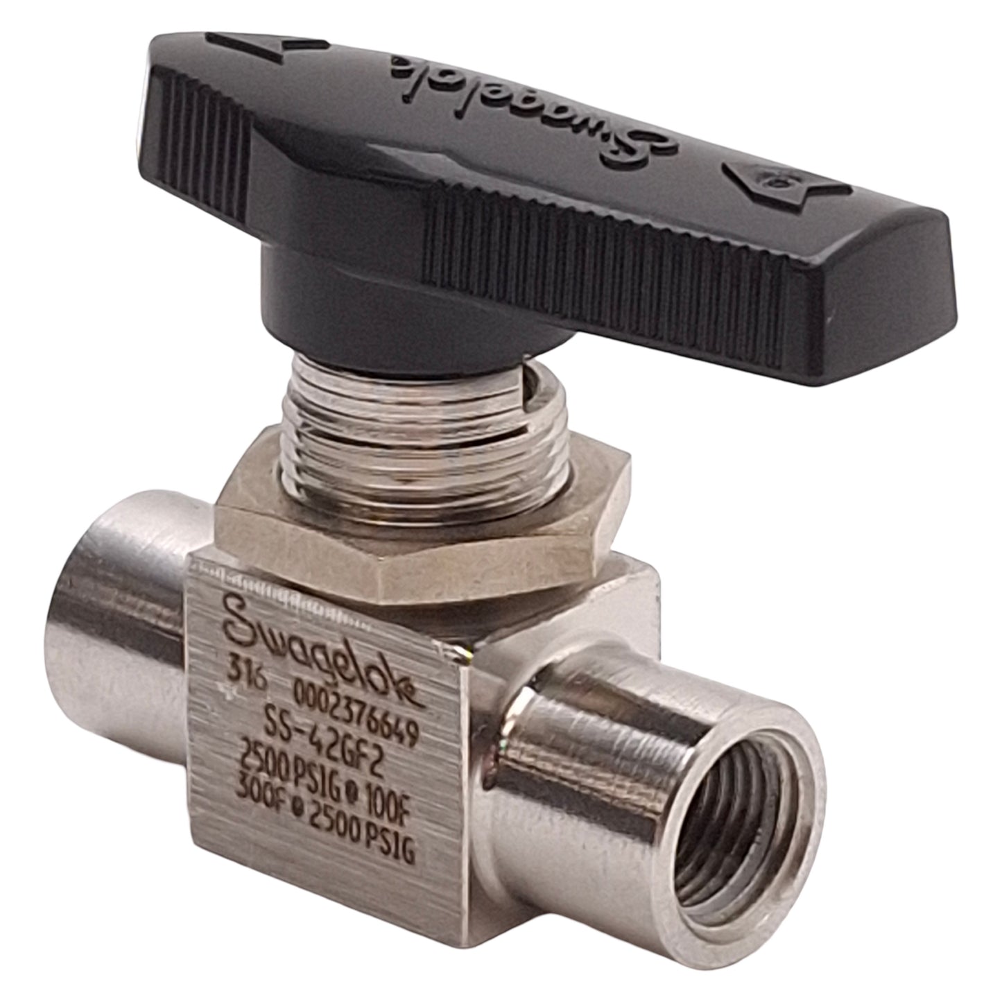 Used Swagelok SS-42GF2 Stainless Steel 1-Piece 40G Series Ball Valve, 1/8in NPT