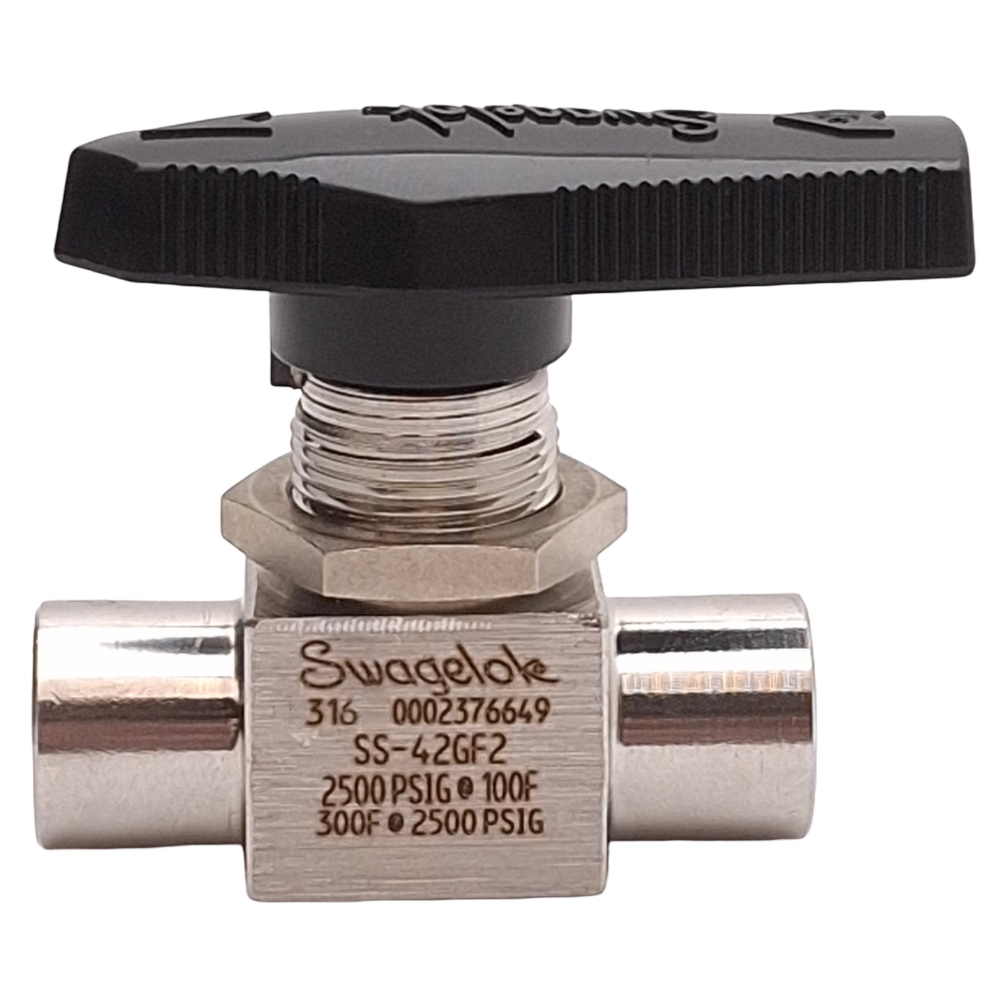 Used Swagelok SS-42GF2 Stainless Steel 1-Piece 40G Series Ball Valve, 1/8in NPT