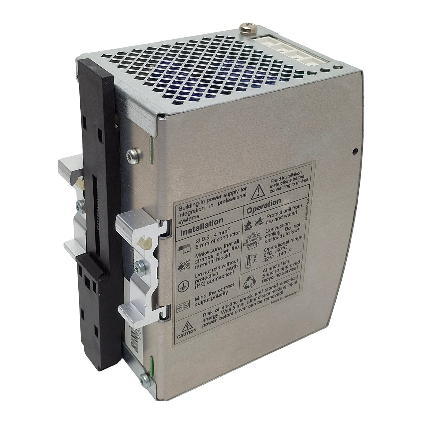 Used Sola SDN5-24-100 Power Supply, 115/230VAC In, 5A 24VDC Out, 120W, DIN Rail