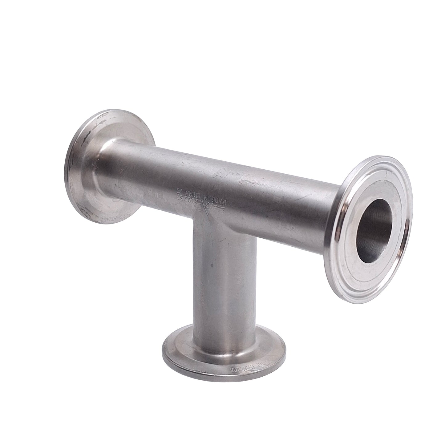 Used Tri-Clover Stainless Steel Sanitary Tee, 1in Tri-Clamp, 1in Tube, 316L