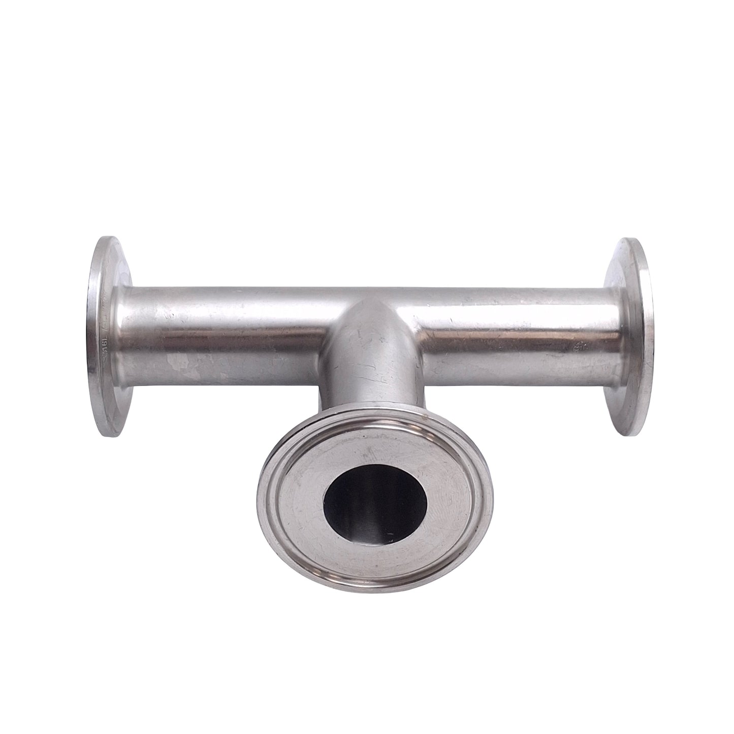 Used Tri-Clover Stainless Steel Sanitary Tee, 1in Tri-Clamp, 1in Tube, 316L