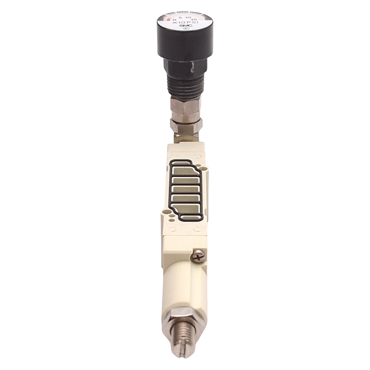 Used SMC ARBY3000-06-P-2 Solenoid Interface Regulator w/ Gauge 0.1-0.7MPa Set, SY3000