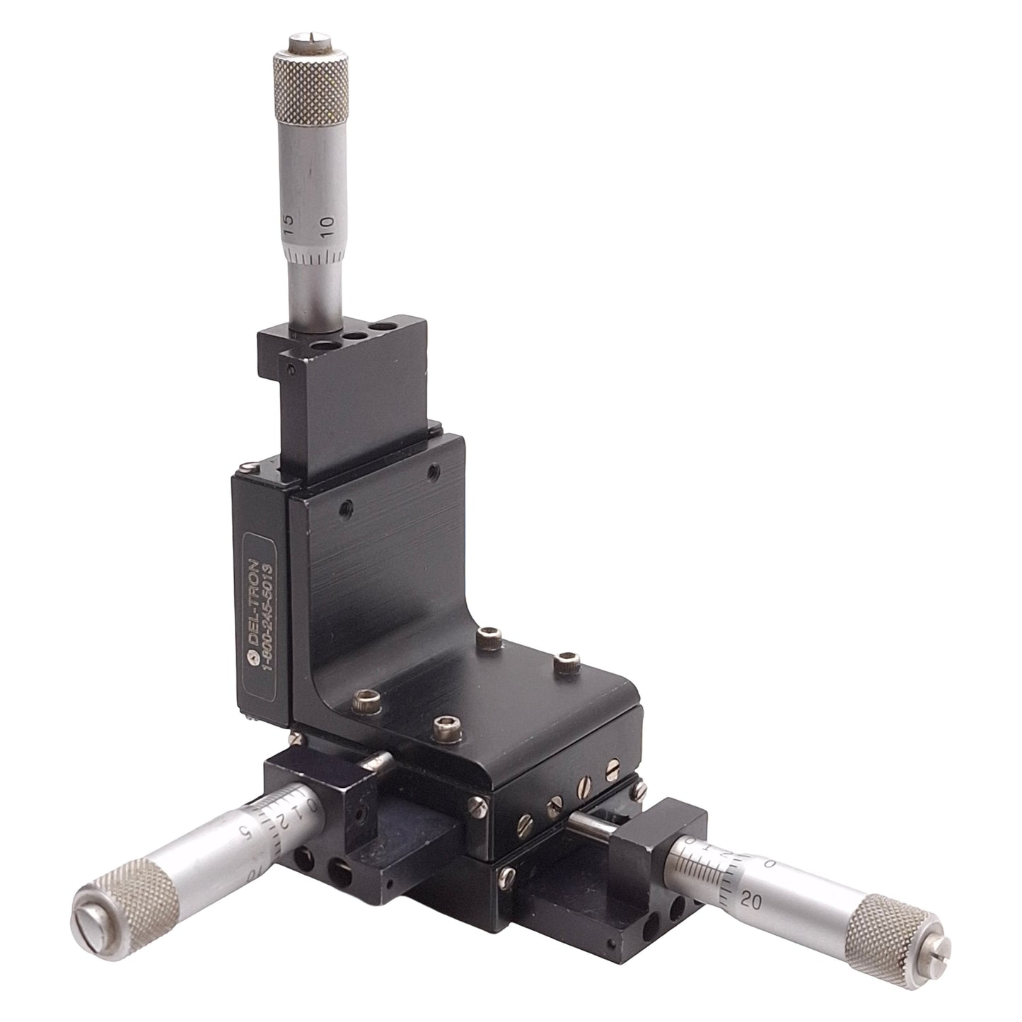 Used Deltron 101-XYZ Ball Slide Positioning Stage, 3-Axis, 0.5in Travel, 1.25x1.25in