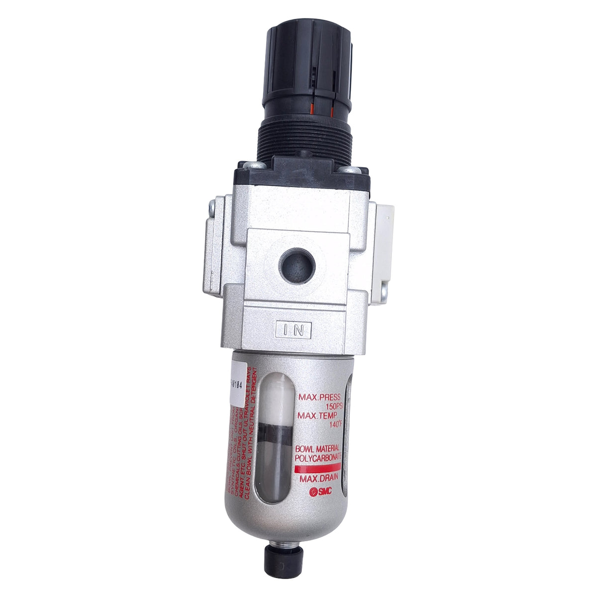 Used SMC AW20-N01-CZ Pneumatic Filter Regulator 5µm, 7-125psi Set, 1/8" NPT Port