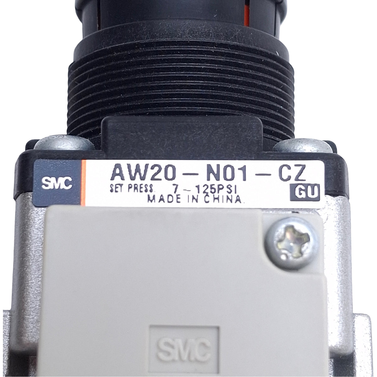 Used SMC AW20-N01-CZ Pneumatic Filter Regulator 5µm, 7-125psi Set, 1/8" NPT Port