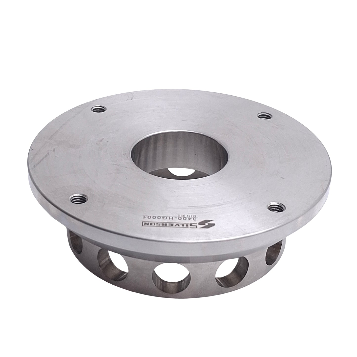 Used Silverson 3400-HG0001 High Shear Mixer Plate, 4.28in OD x 1.35in ID, M6x1.0
