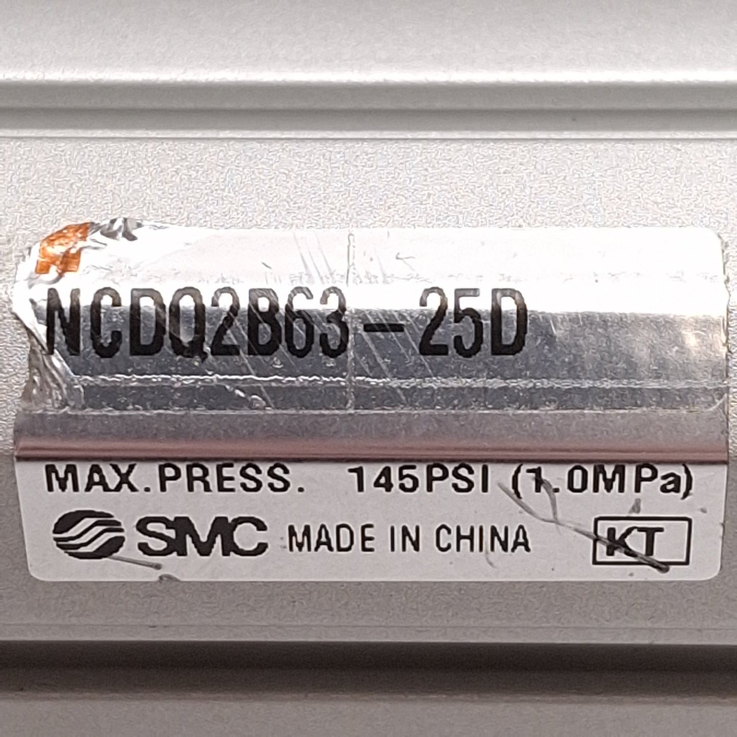 Used SMC NCDQ2B63-25D Compact Cylinder, ø63mm Bore, 25mm Stroke, 145psi, 1/4in NPT