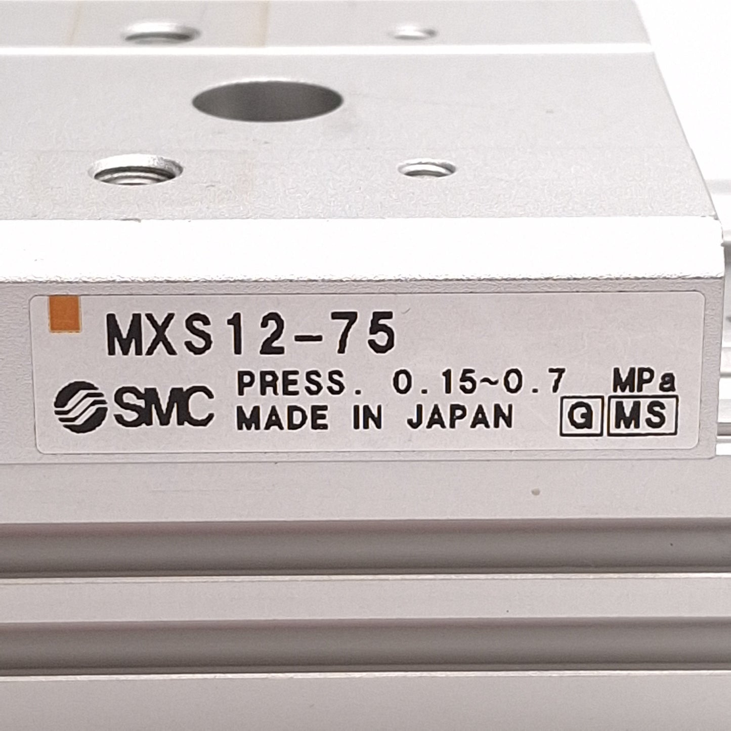 Used SMC MXS12-75 Pneumatic Slide Table, ø12mm Bore, 75mm Stroke, 0.15-0.7MPa, M5x0.8