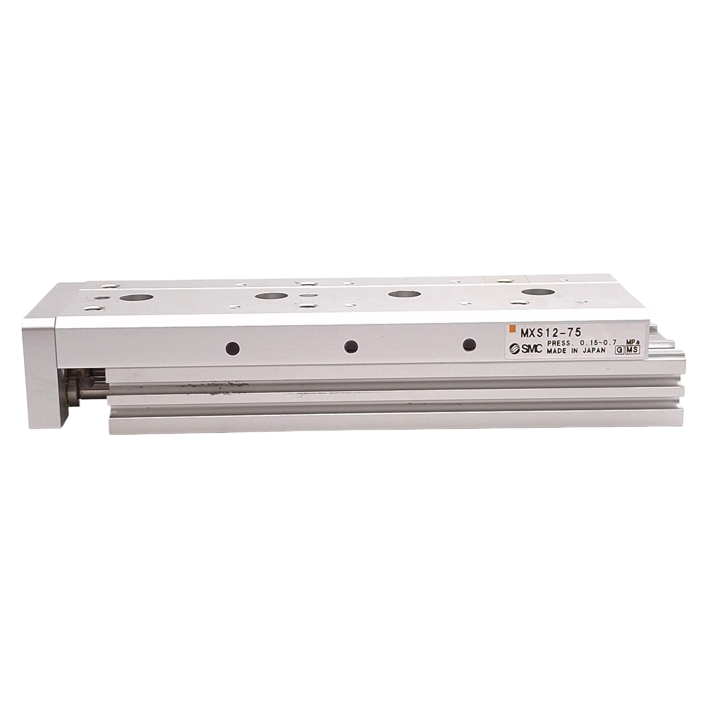 Used SMC MXS12-75 Pneumatic Slide Table, ø12mm Bore, 75mm Stroke, 0.15-0.7MPa, M5x0.8