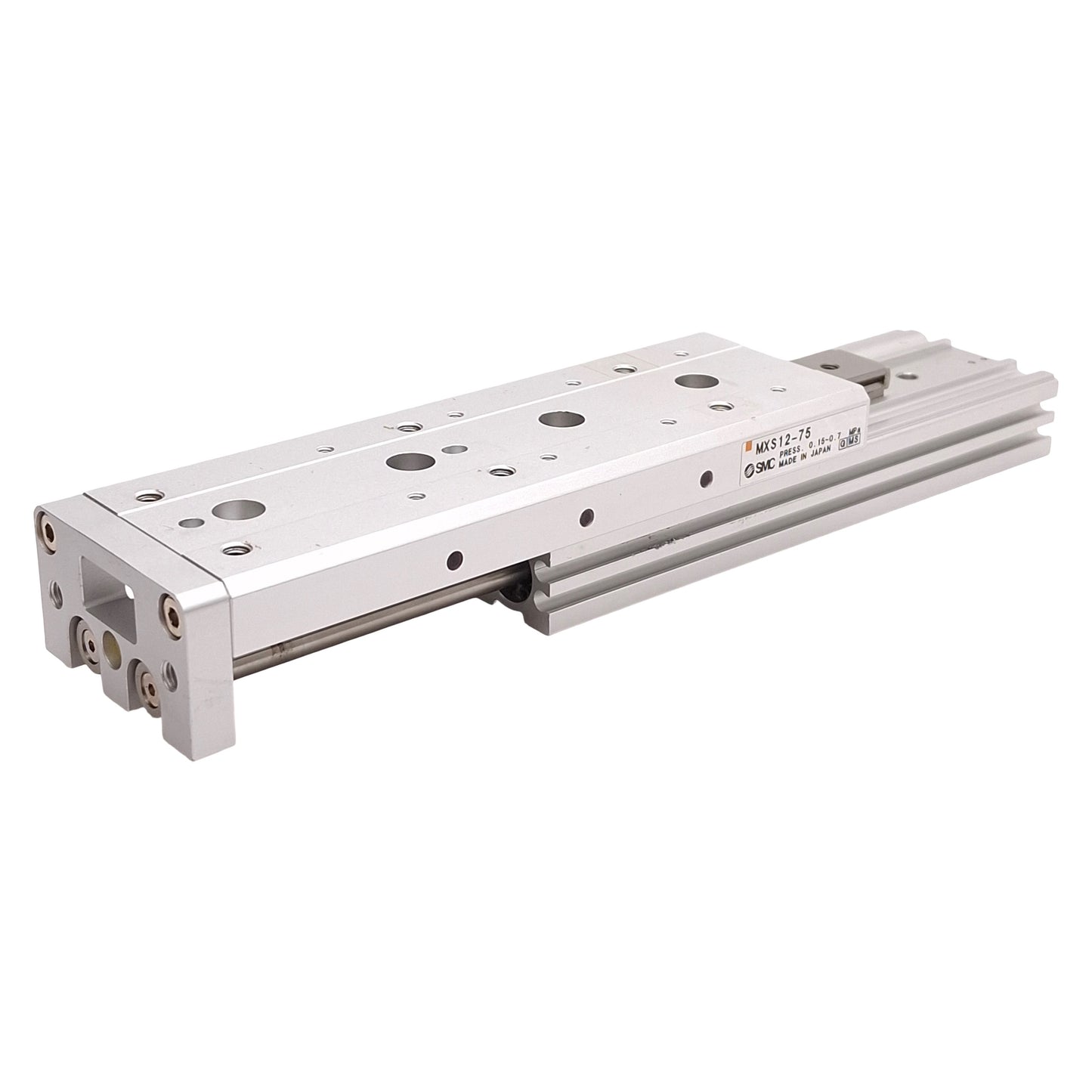 Used SMC MXS12-75 Pneumatic Slide Table, ø12mm Bore, 75mm Stroke, 0.15-0.7MPa, M5x0.8