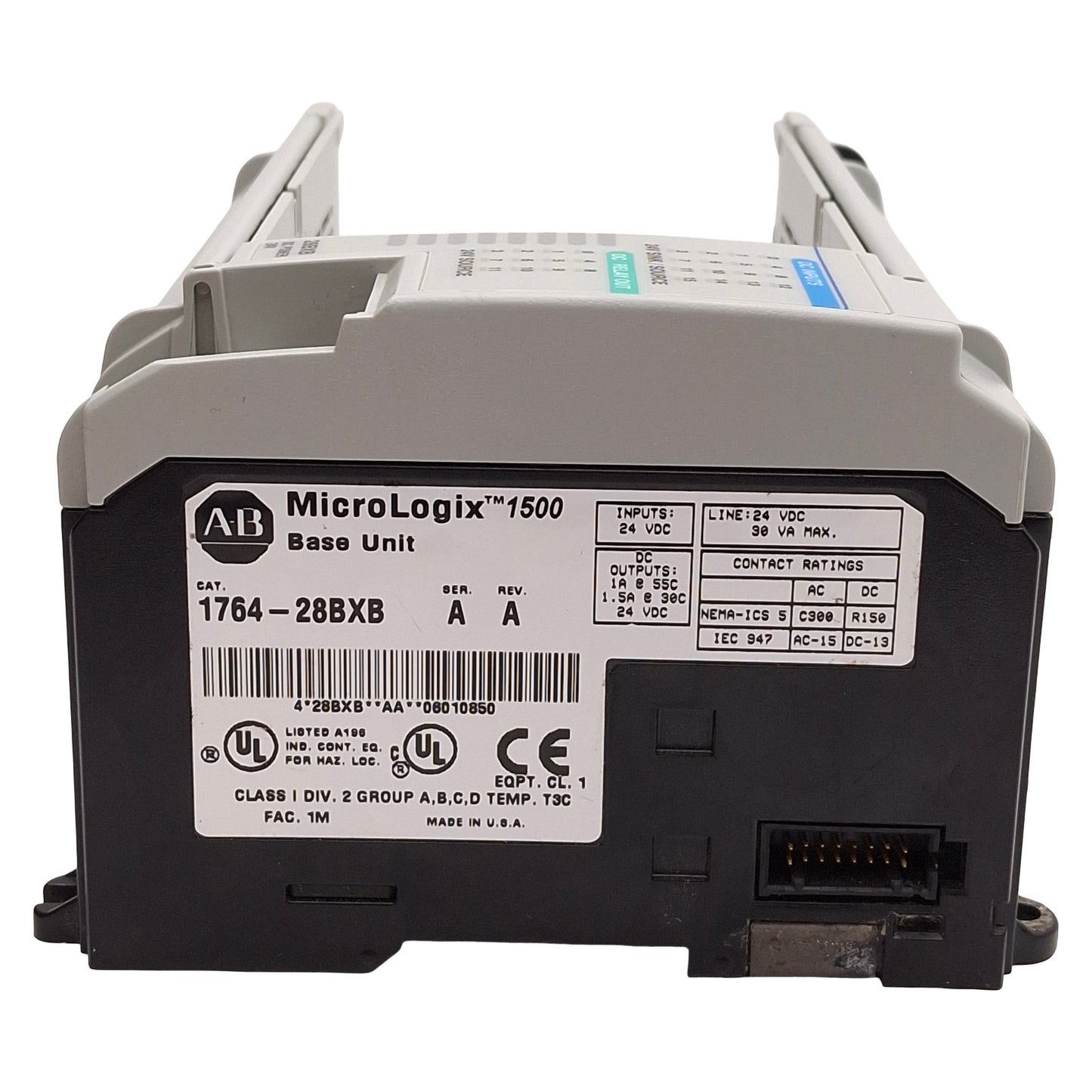 Used Allen Bradley 1764-28BXB MicroLogix 1500 Base, 16x DC Inputs, 12x Relay Outputs