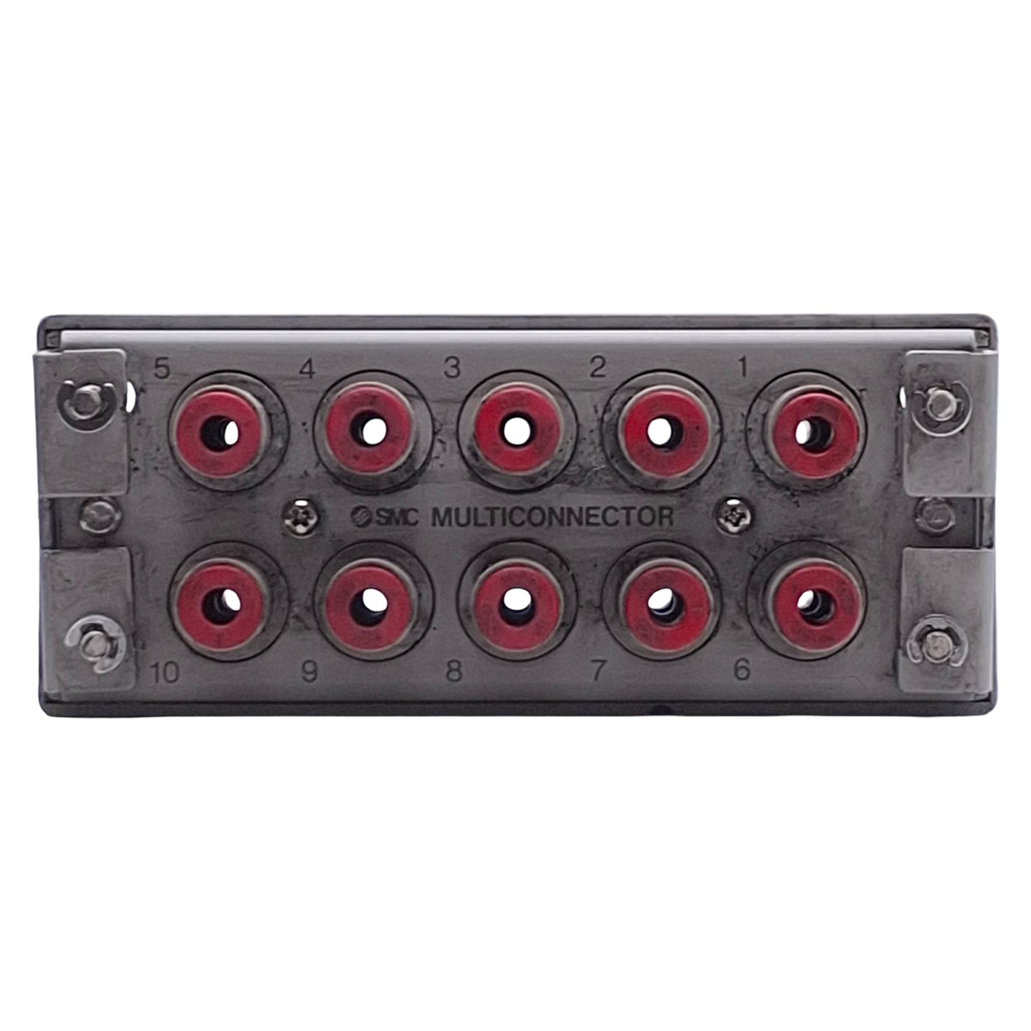 Used SMC KDM10-04 Pneumatic Multiconnector, ø4mm One-Touch, 10 Tubes, -100kPa~1.0MPa
