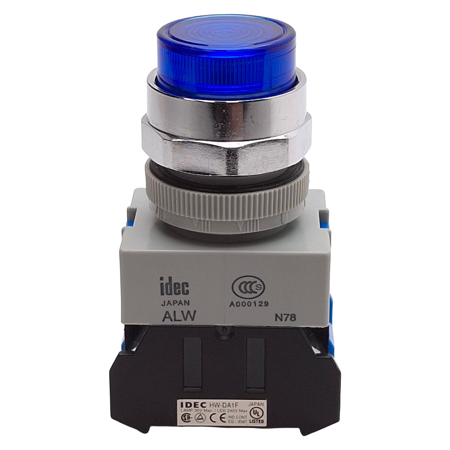 Used Idec ALW29910D-S-24V Illuminated Blue Momentary Pushbutton, ø22mm, 1NO, HW-F10