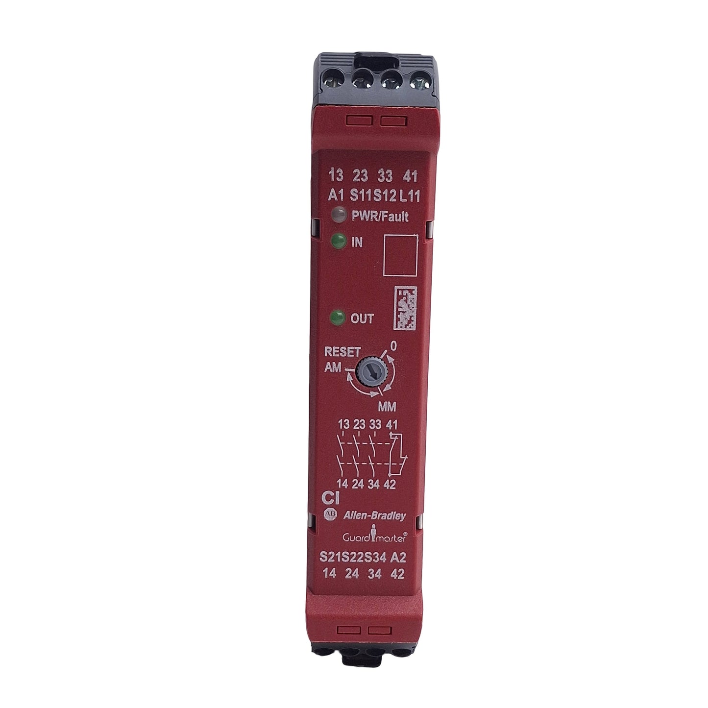 Used Allen-Bradley 440R-S13R2 Guardmaster CI Safety Relay 250VAC 1.5A, 24VDC, 3NO-1NC
