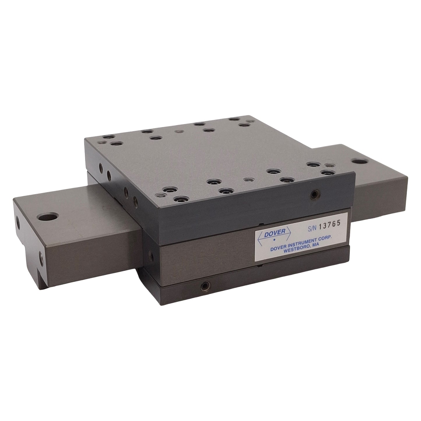 Used Dover Air Bearing Linear Stage, 3.75in Travel, 4.25in x 4.25in Stage, 10-32