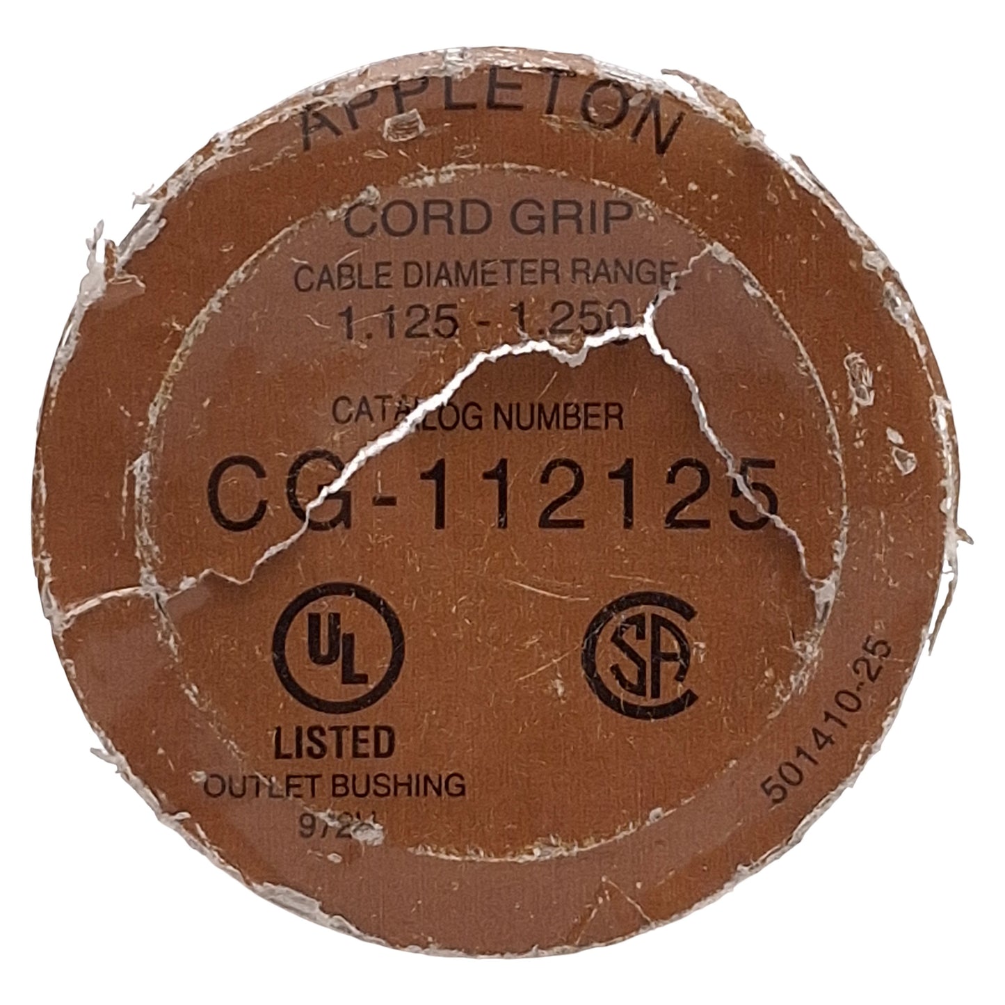 New Appleton CG-112125 Strain Relief Cord Grip, ø1.125in-1.250in, 1-1/4in NPT
