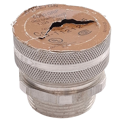New Appleton CG-112125 Strain Relief Cord Grip, ø1.125in-1.250in, 1-1/4in NPT