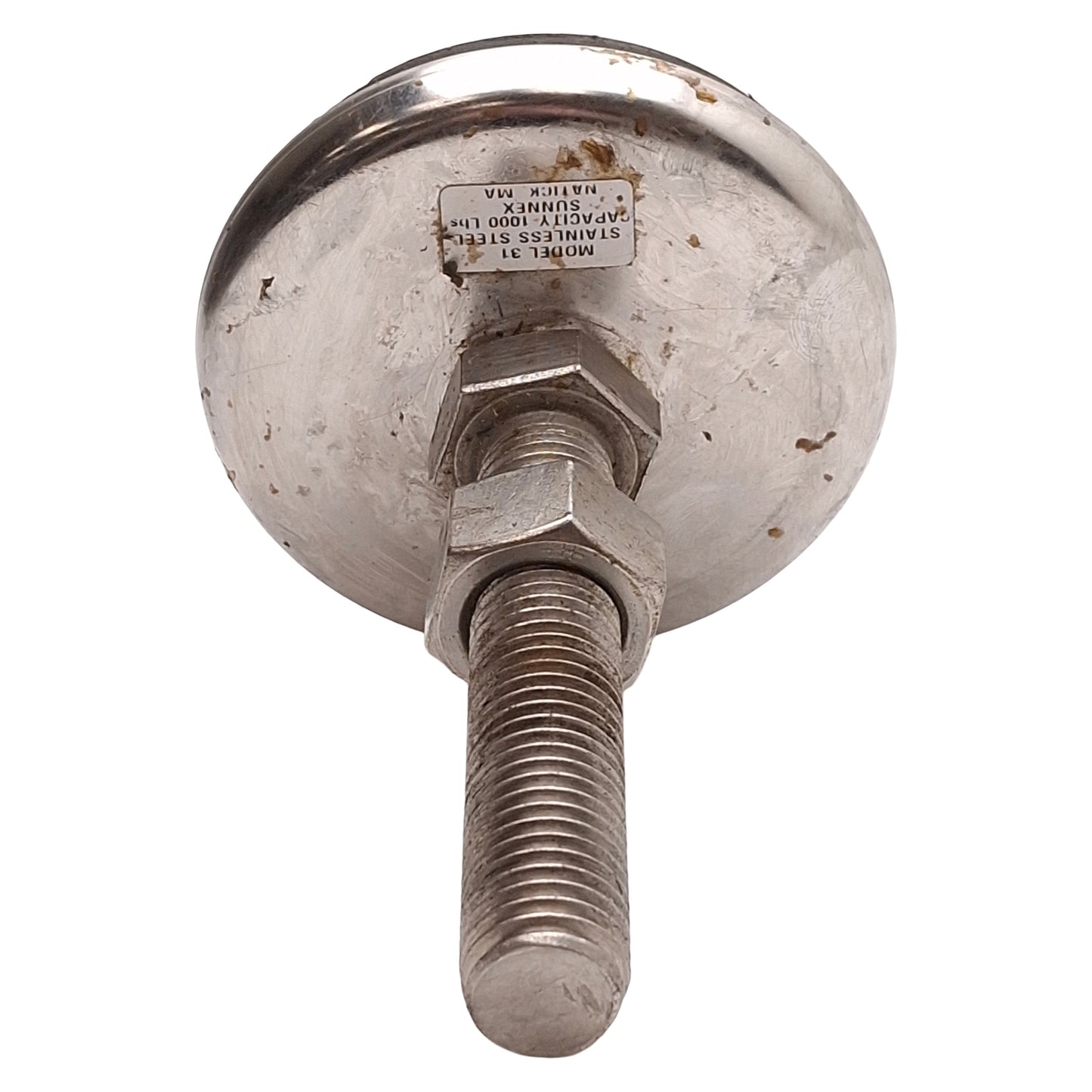 Used Lot of 4 Sunnex Model 31 Stainless Steel Leveling Feet, 3/4in-10 x 4in, 1000lbs