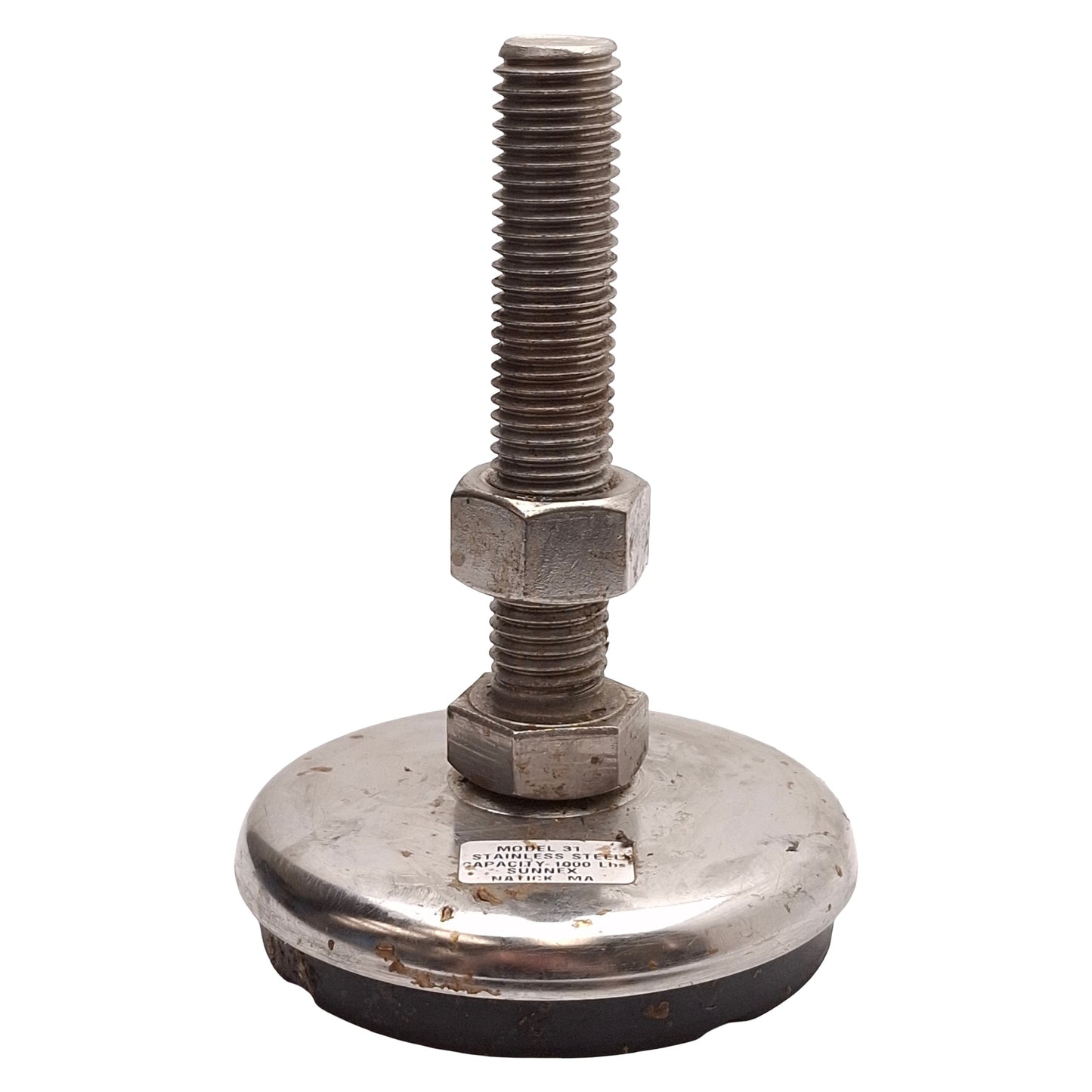 Used Lot of 4 Sunnex Model 31 Stainless Steel Leveling Feet, 3/4in-10 x 4in, 1000lbs