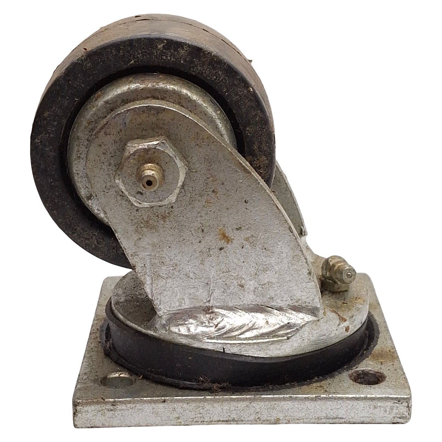 Used Darnell Heavy Duty Top Plate Swivel Caster ø3in x 1-7/8in Wheel, 4in x 4in Plate