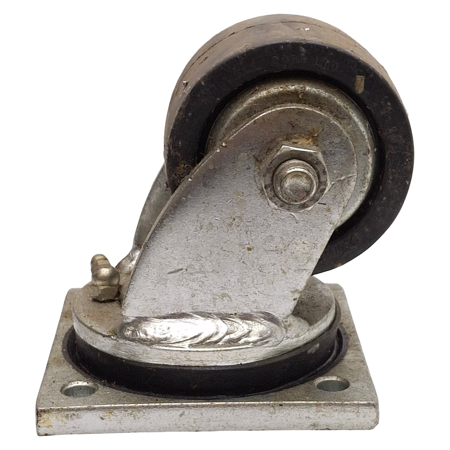 Used Darnell Heavy Duty Top Plate Swivel Caster ø3in x 1-7/8in Wheel, 4in x 4in Plate