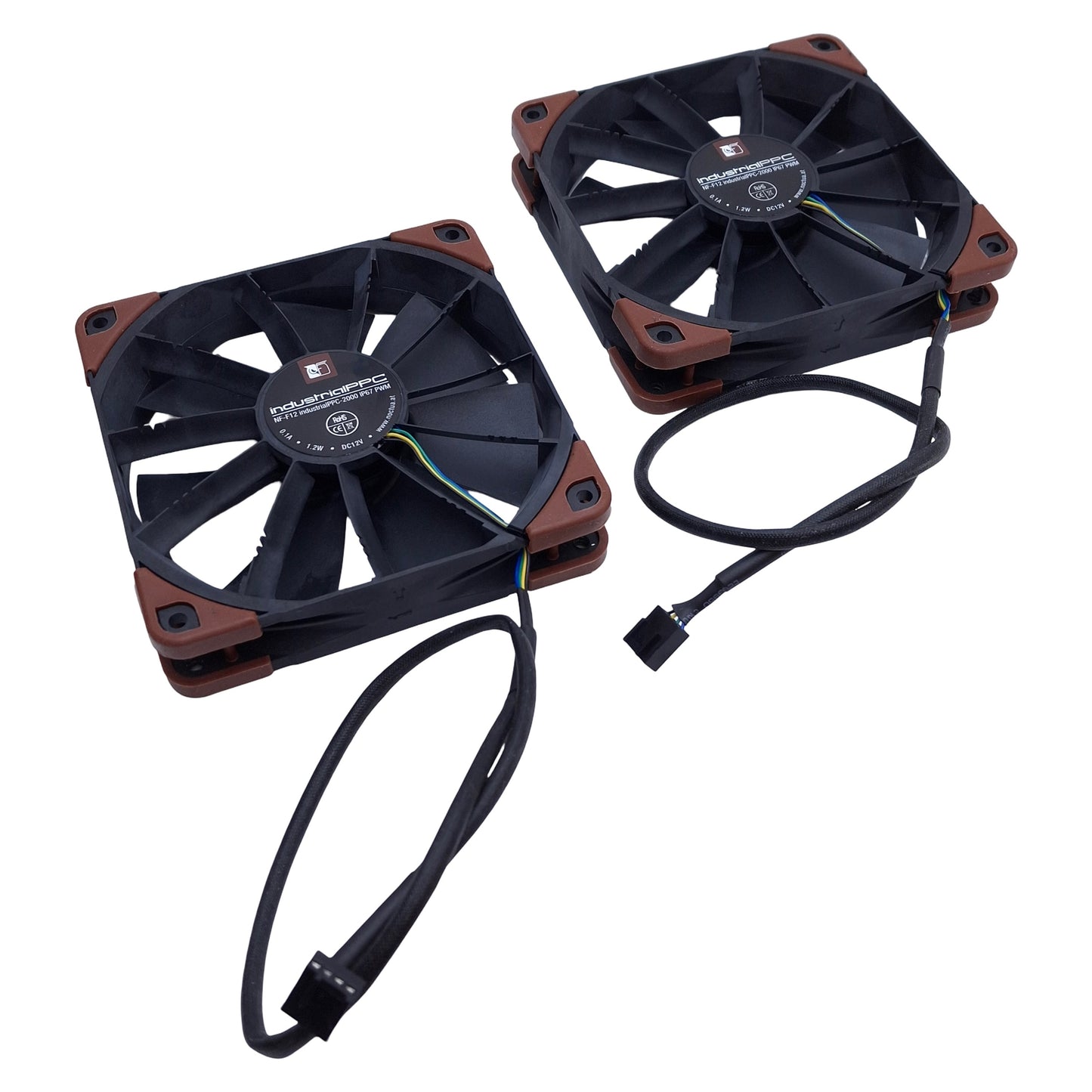Used Lot of 2 Noctua NF-F12 industrialPPC-2000 PWM Cooling Fan 2000rpm, 120mm