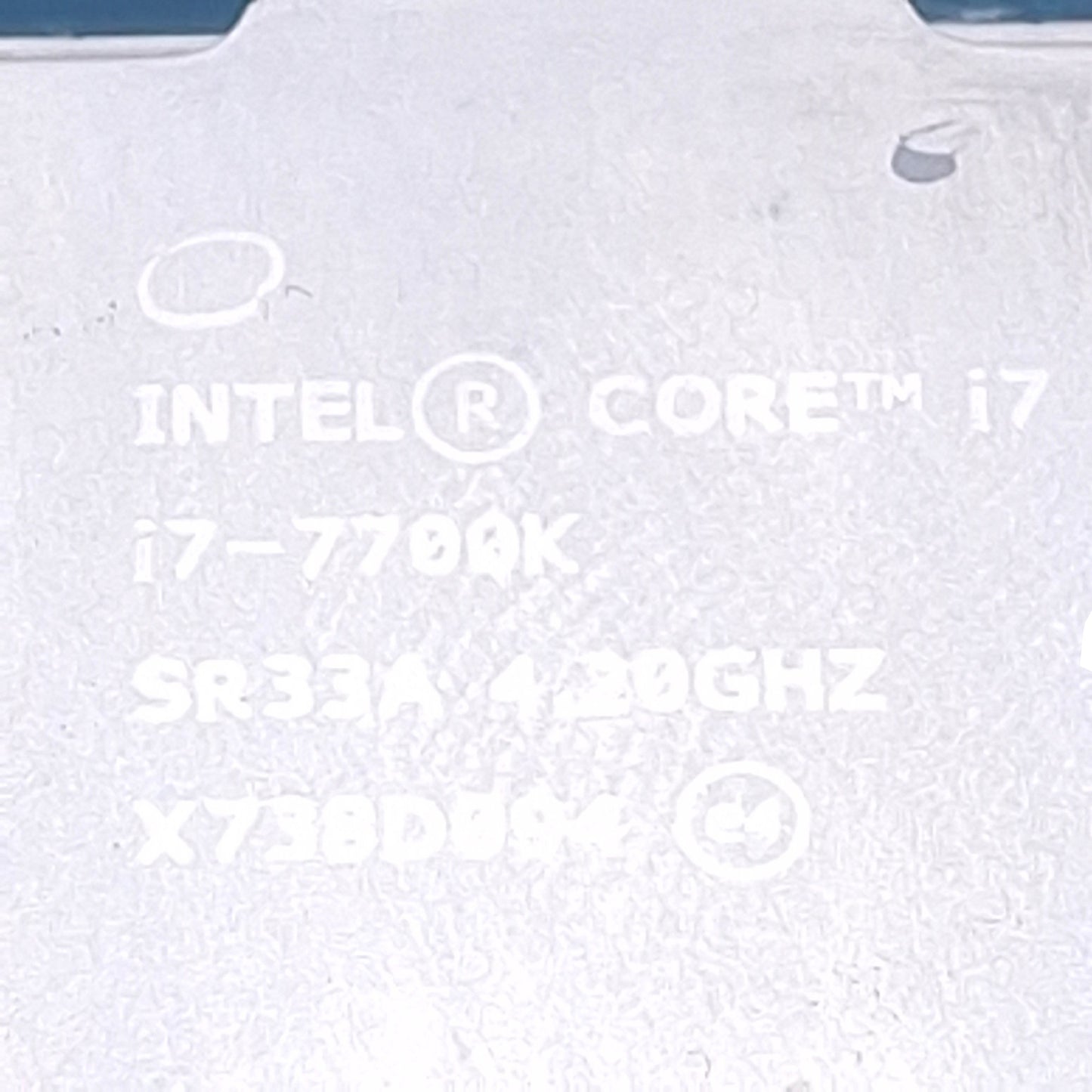 Used Intel i7-7700k CPU Processor 4.20GHz/4.50GHz Turbo, 4 Core 8 Thread, LGA1151