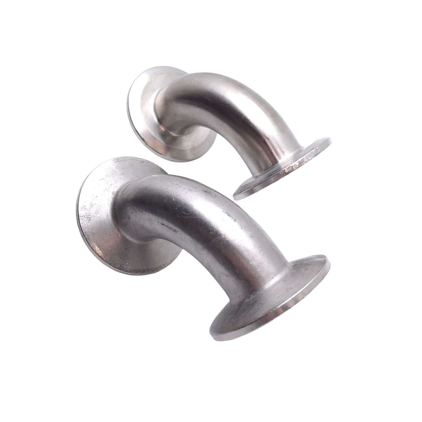 Used Lot of 2 Sanitary Elbow Tri-Clamp Fittings, 1in Tri-Clamp, 90 Degree