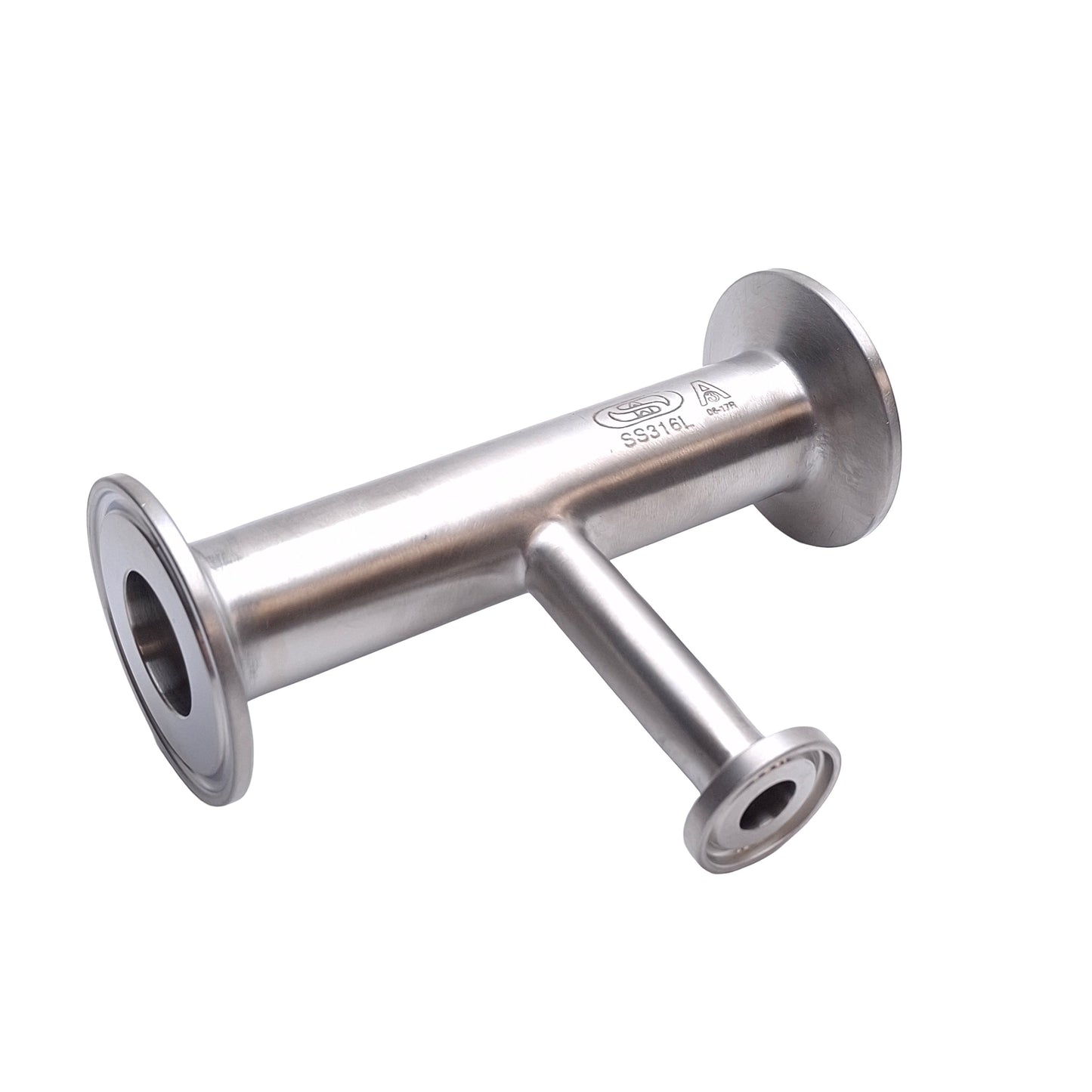 Used Steel & OBrien Stainless Steel Reducing Tee, 1/2in to 1in to 1in Tri-Clamp