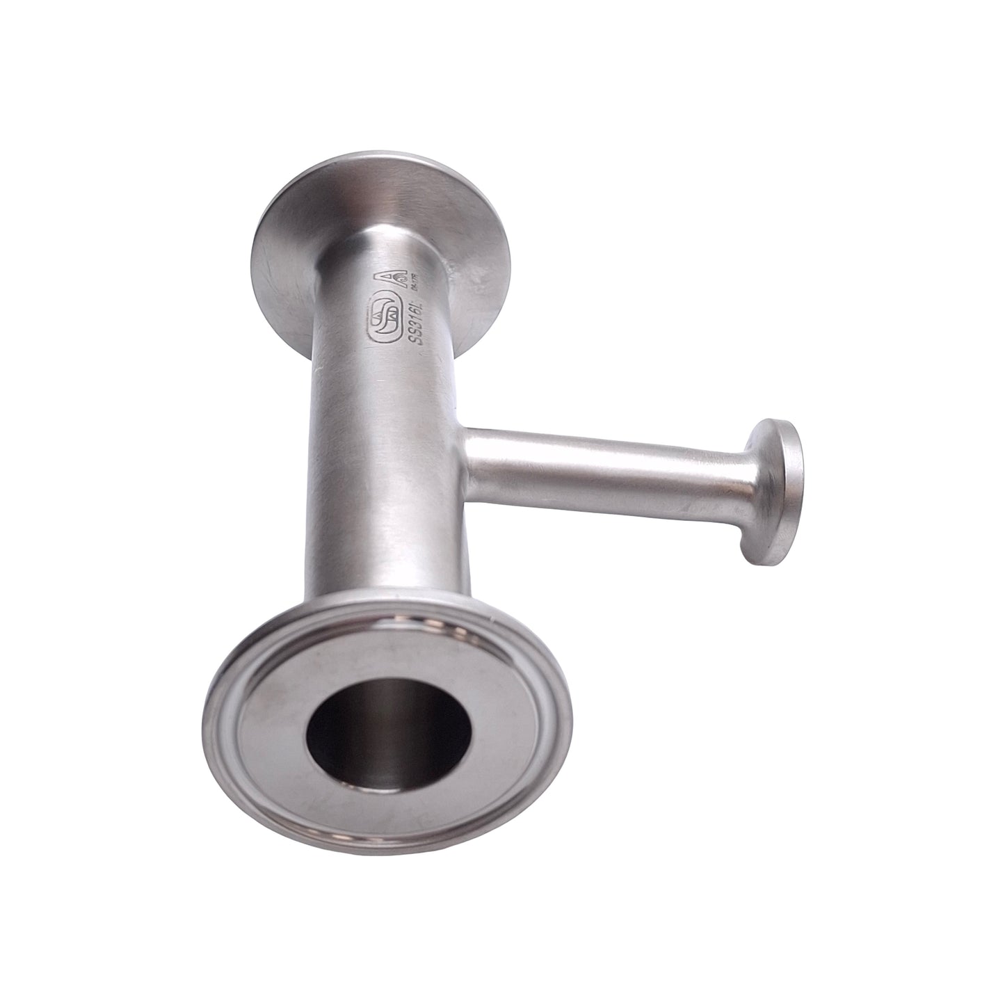 Used Steel & OBrien Stainless Steel Reducing Tee, 1/2in to 1in to 1in Tri-Clamp