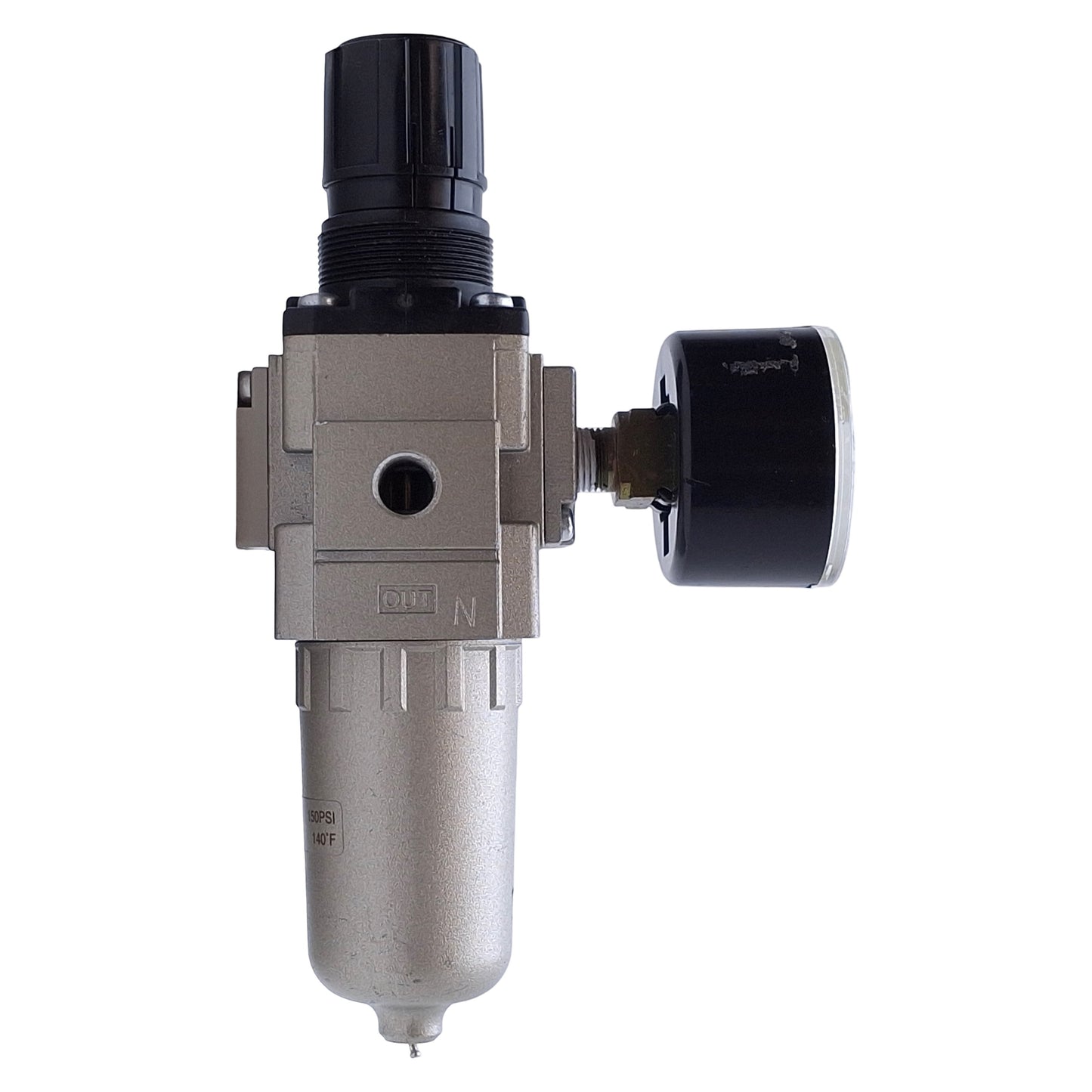 Used SMC AW20-N01-2Z Pneumatic Filter Regulator 7-125psi Set, 1/8" NPT w/ Gauge