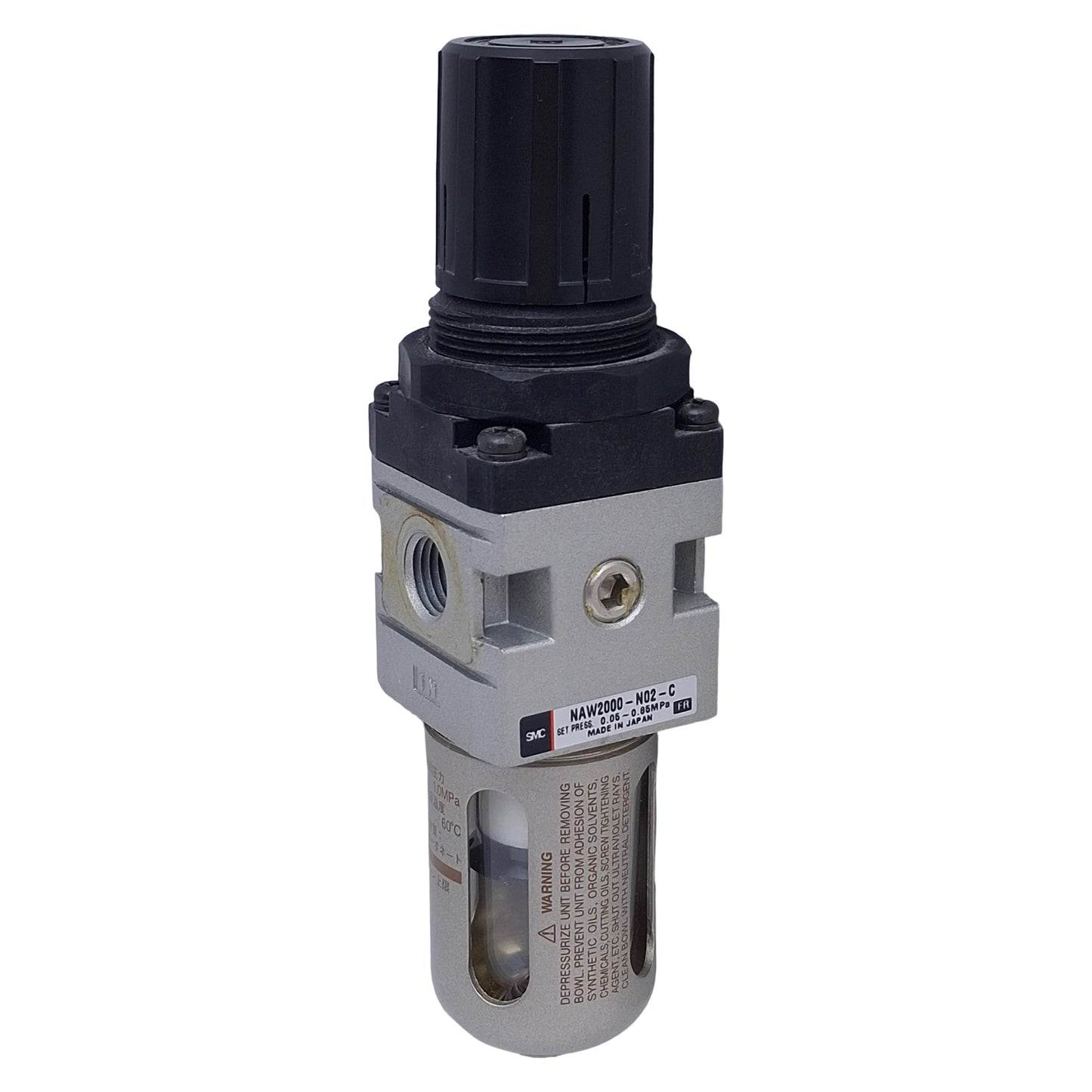 Used SMC NAW2000-N02-C Filter Regulator 0.05-0.85MPa Set Pressure, 1/4" NPT