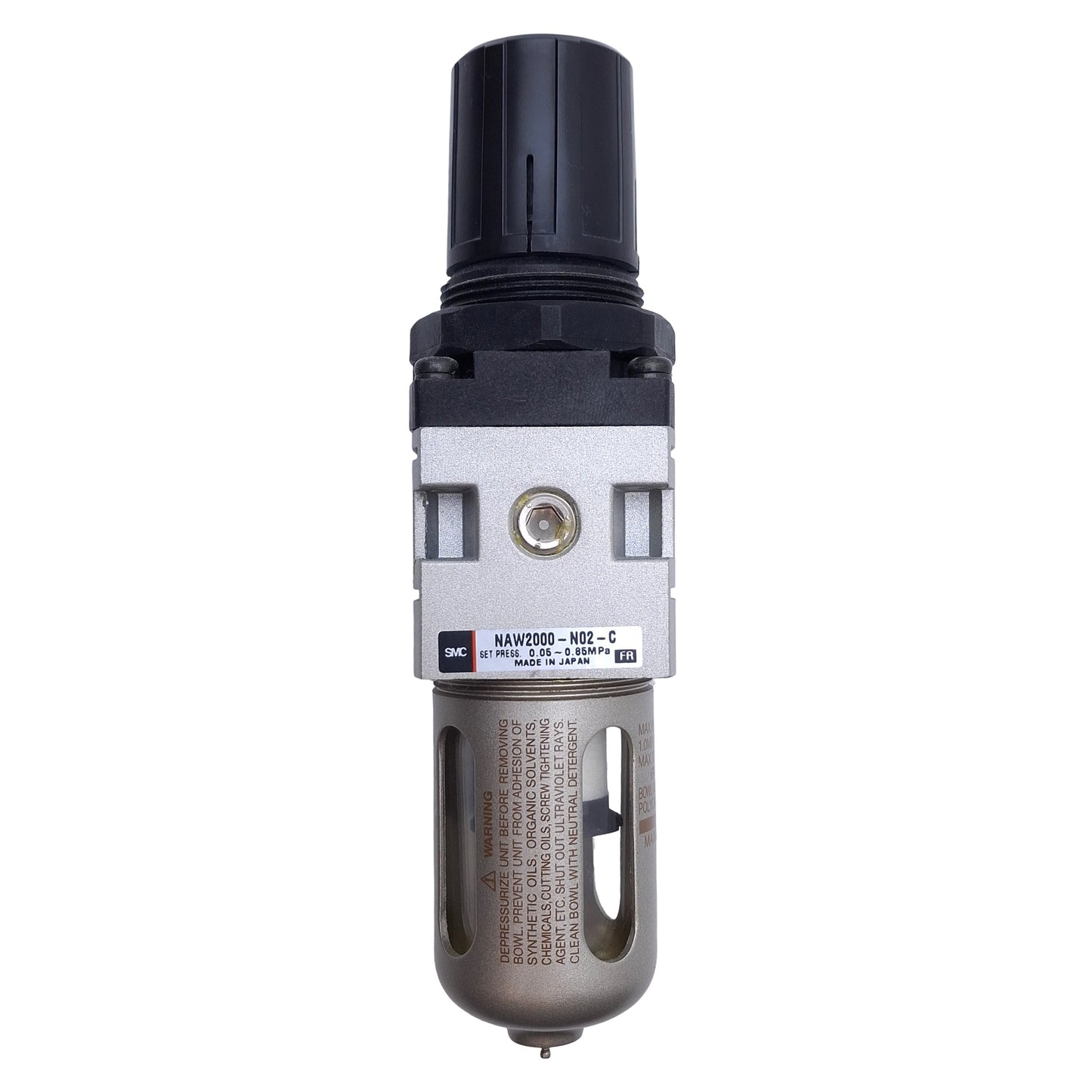 Used SMC NAW2000-N02-C Filter Regulator 0.05-0.85MPa Set Pressure, 1/4" NPT