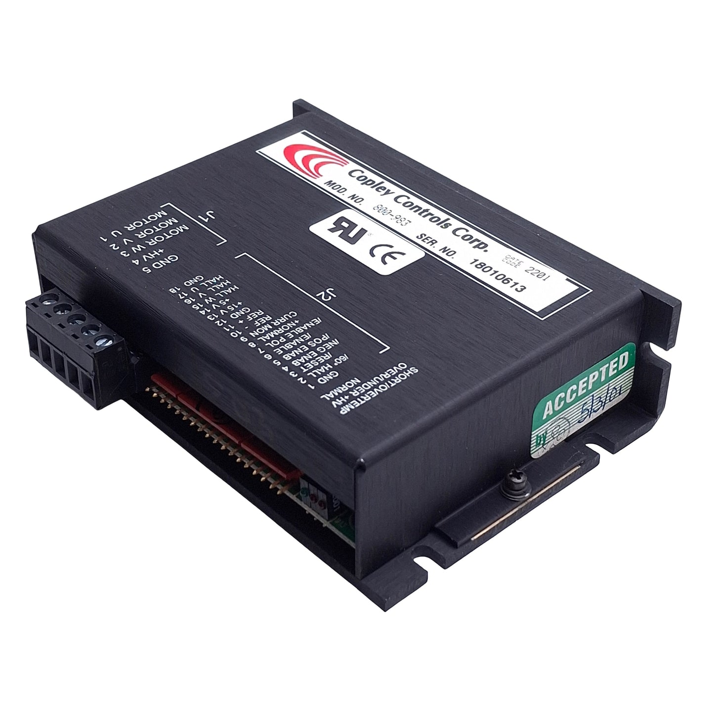 Used Copley Controls 800-983 Servo Motor Drive, *Missing J2 Connector*