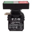 Used Eaton E22DB1B20X11C Double Headed Illuminated Pushbutton, 1NO+1NC, I/O Marking