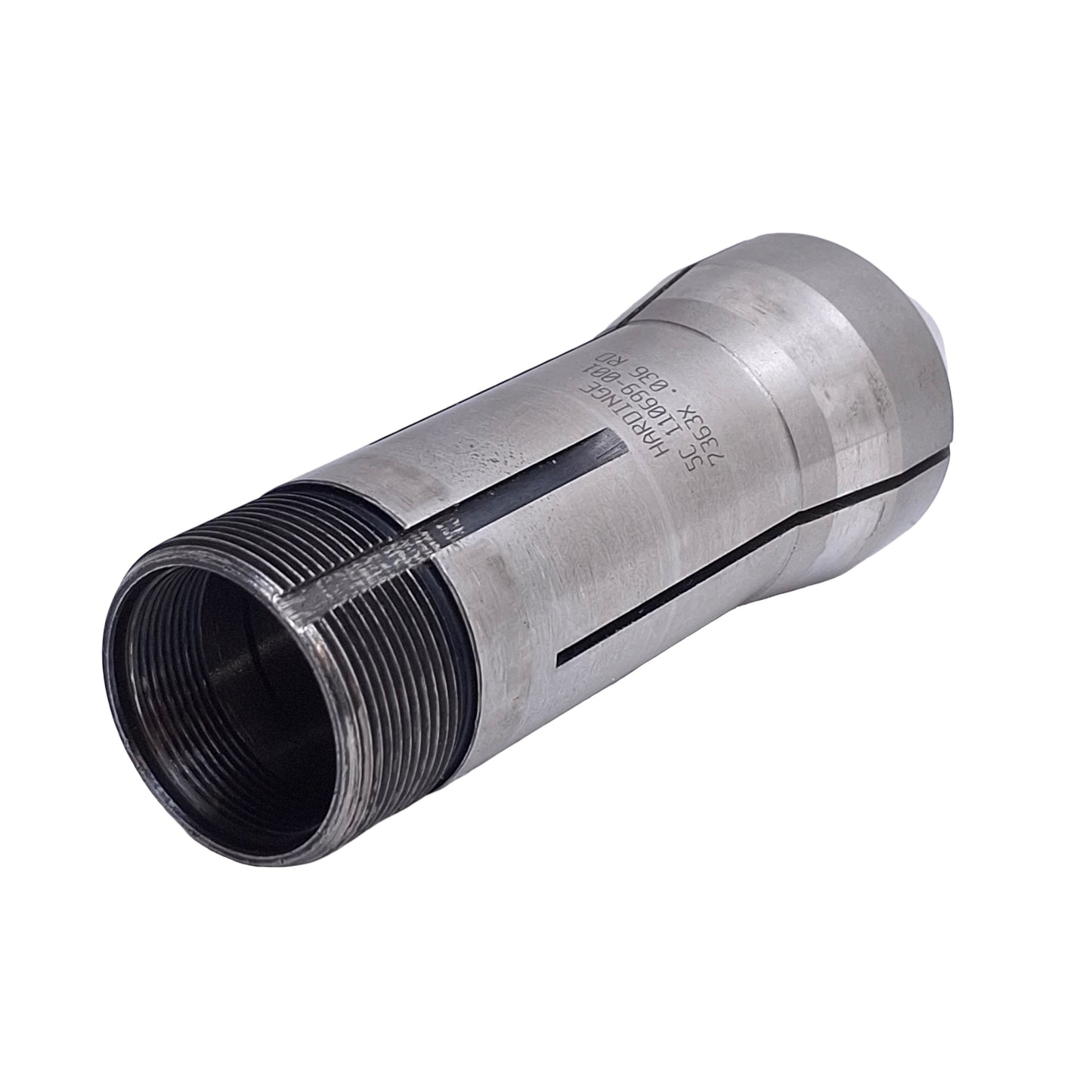 Used Hardinge 110699-001 7363X Flat Nose Collet, 0.036in Round, 5C Mount, 4.47in OAL