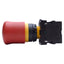 Used Eaton M22-PVT-K12 Red Twist Release Push Button ø22.5mm, 1NO 2NC, 600VAC 10A