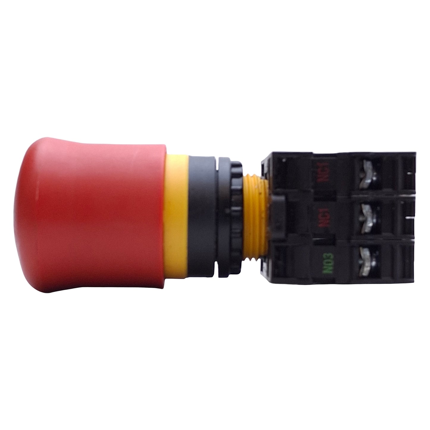 Used Eaton M22-PVT-K12 Red Twist Release Push Button ø22.5mm, 1NO 2NC, 600VAC 10A