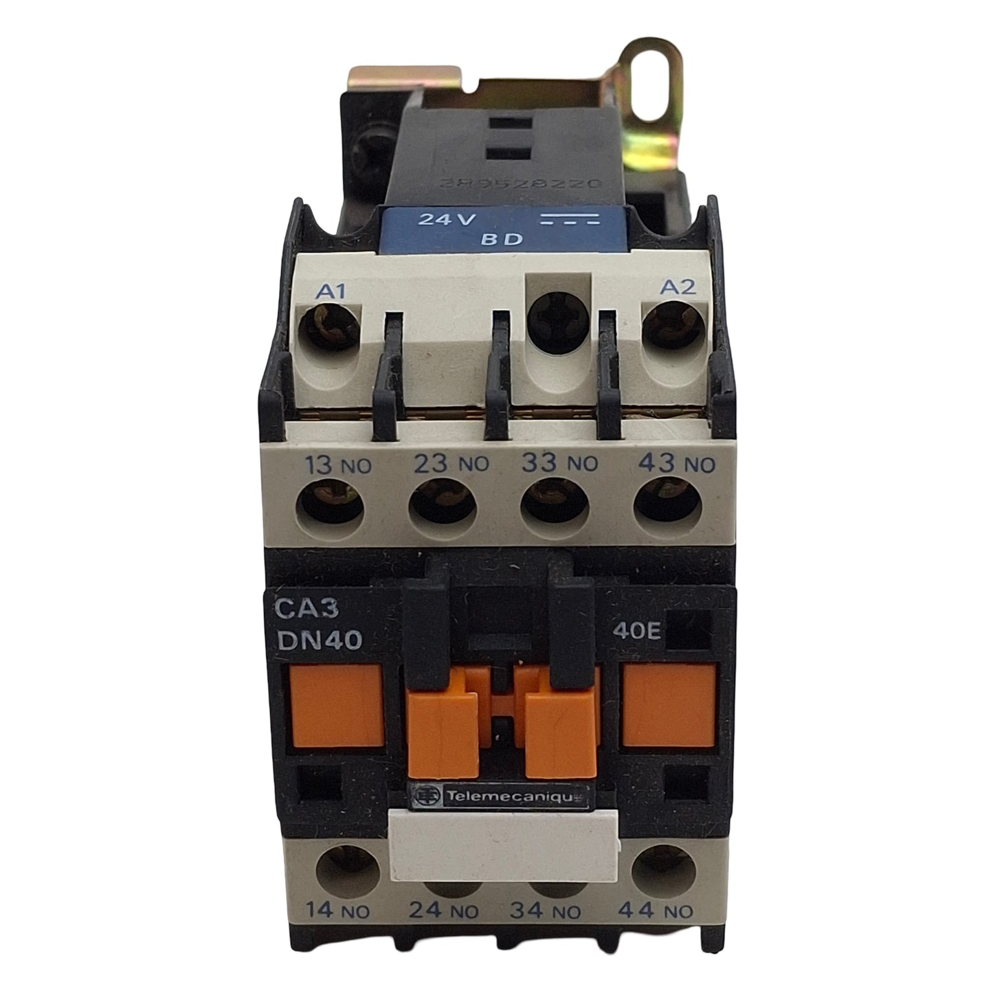 Used Telemecanique CA3-DN40BD Contactor, 4-Pole 4NO, 10A 500VAC, 24VDC Coil