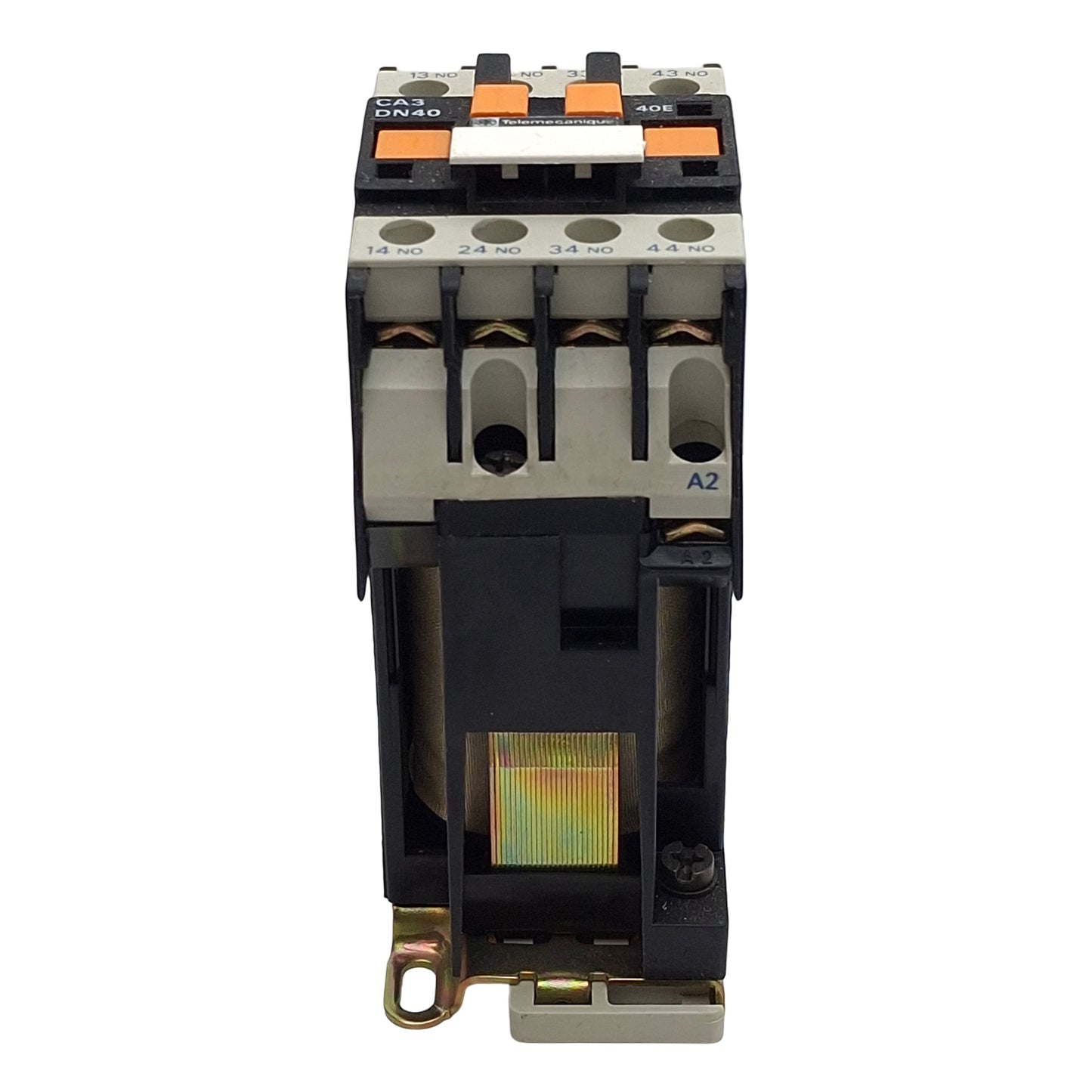 Used Telemecanique CA3-DN40BD Contactor, 4-Pole 4NO, 10A 500VAC, 24VDC Coil