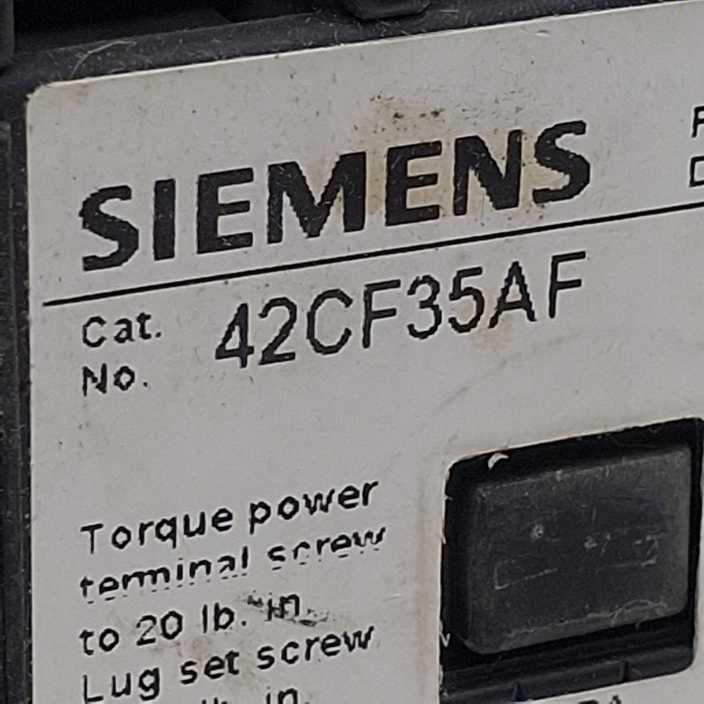 Used Siemens 42CF35AF DIN Rail Contactor, 3-Pole, 40A 600VAC, 110/120VAC Coil