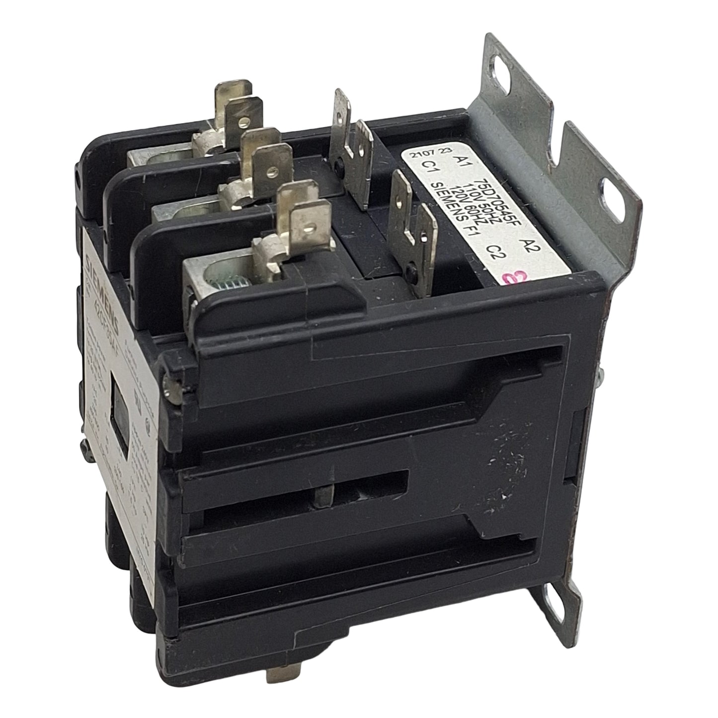 Used Siemens 42CF35AF DIN Rail Contactor, 3-Pole, 40A 600VAC, 110/120VAC Coil