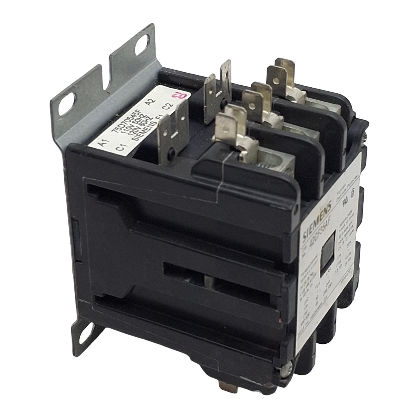 Used Siemens 42CF35AF DIN Rail Contactor, 3-Pole, 40A 600VAC, 110/120VAC Coil
