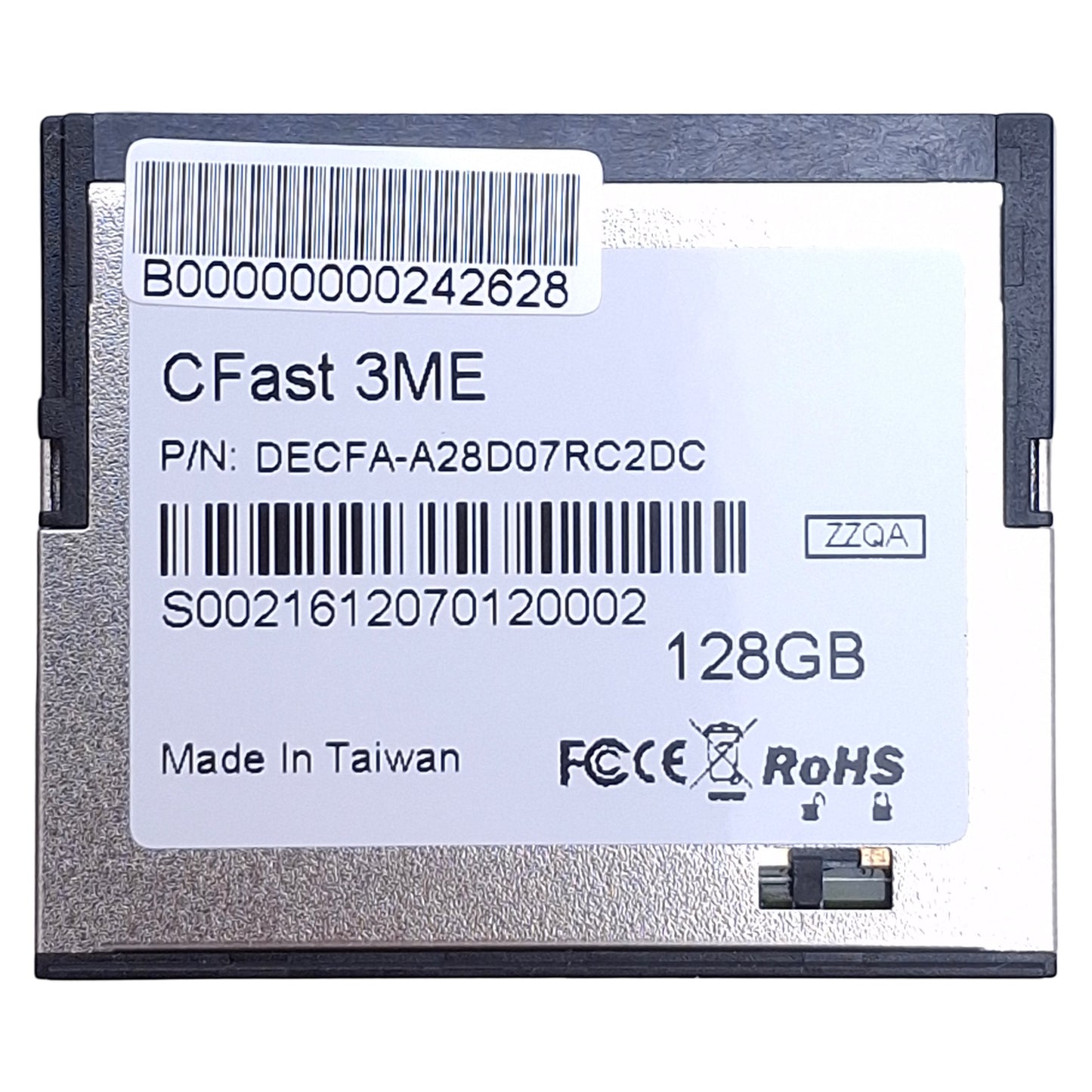 Used Innodisk DECFA-A28D07RC2DC CFast 2.0 Standard 3ME3 Card 128GB, SATA III 6.9Gb/s